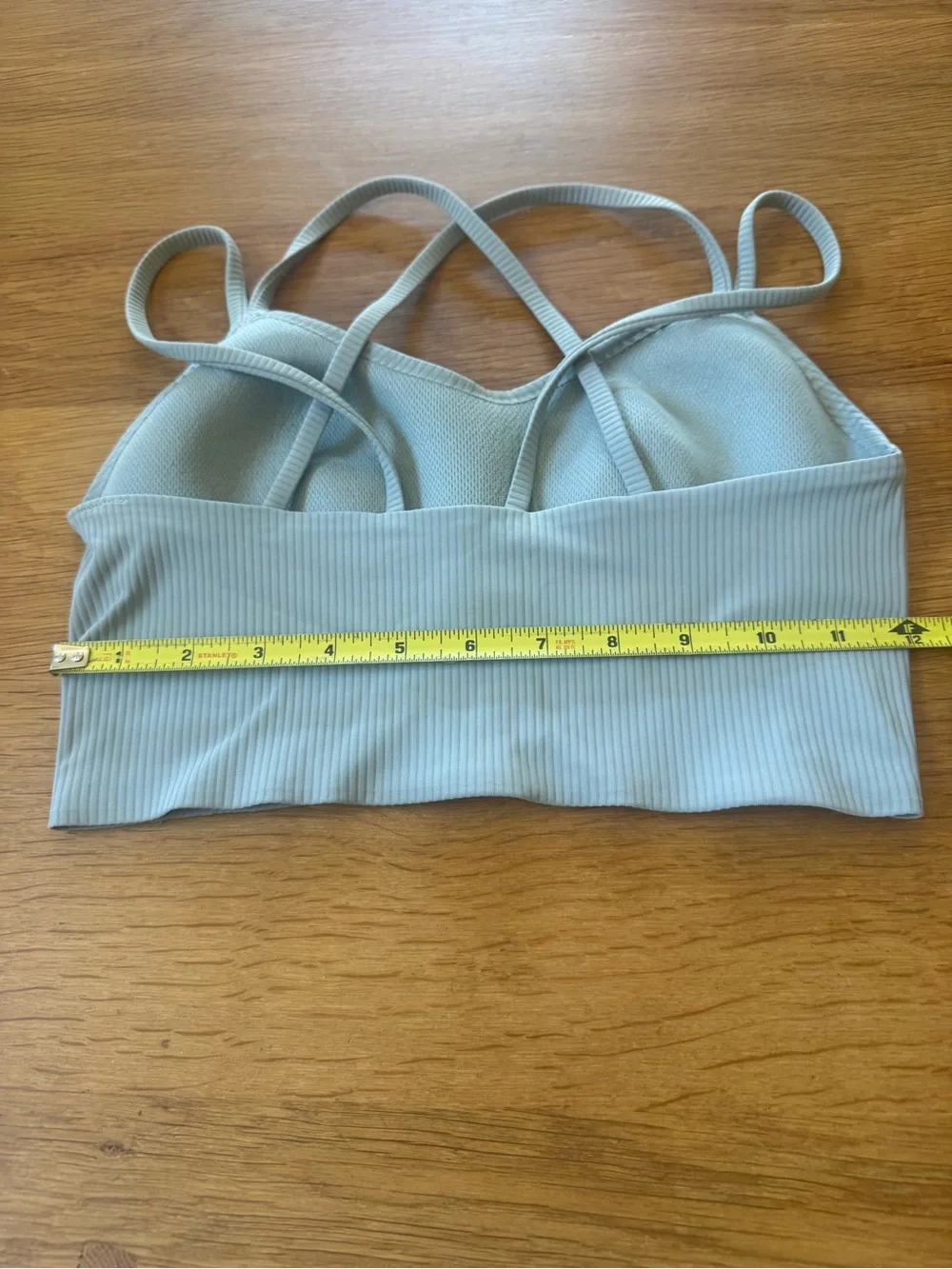 Lululemon Like a Cloud Long Line Ribbed Bra in a light green B/C cup